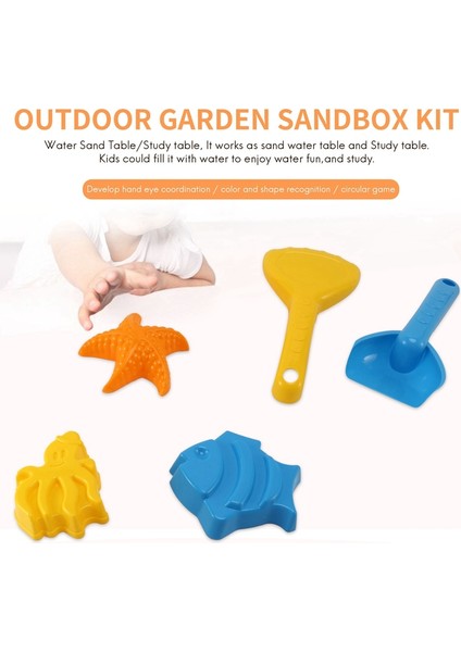 Kum ve Su Masa Seti Kapaklı Plaj Oyuncakları Açık Bahçe Sandbox Kiti Çocuklar Yaz Plaj Bebekler Çocuklar Için (Yurt Dışından) modelleri