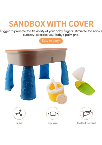 Kum ve Su Masa Seti Kapaklı Plaj Oyuncakları Açık Bahçe Sandbox Kiti Çocuklar Yaz Plaj Bebekler Çocuklar Için (Yurt Dışından) indirimleri
