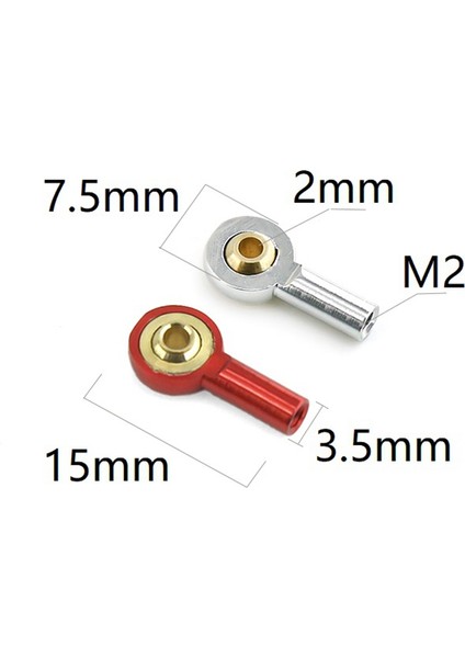 10 Adet Metal M2 Bağlantı Rot Ucu Küresel Mafsal Toka Direksiyon Itme Çubuğu Rot Ucu Rc Araba Tekne Için Yükseltme Parçaları, Siyah (Yurt Dışından)