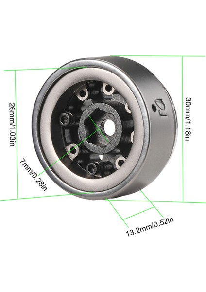 Adet 96G 1.0 Metal Beadlock Tekerlek Hub Eksenel SCX24 AX24 Traxxas TRX4M Fms FCX24 1/18 1/24 Rc Paletli Araba Parçaları, B (Yurt Dışından)