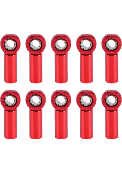 10 Adet M3 Küresel Mafsal Bağlantı Çubuğu Çubuk Contaları Bilyalı Kafa Rot Ucu 1/10 Rc Kamyon Araba Kamyon Buggy Kırmızı (Yurt Dışından)