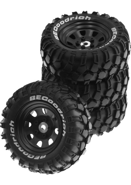 4 Adet 93MM Metal 1.9 Inç Beadlock Jant Lastik Lastik Seti 1/10 Rc Paletli Araba Traxxas, 12MM Adaptör, Siyah (Yurt Dışından)