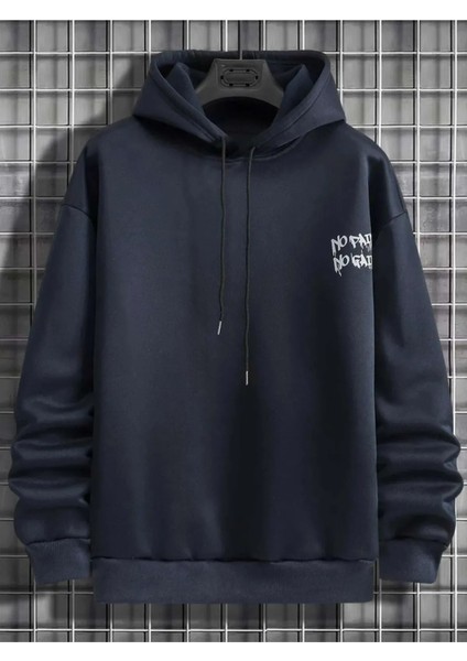 Unisex No Pain Sırt Baskılı Oversize Kapşonlu Sweatshirt