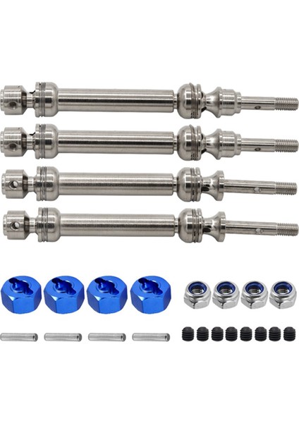 Traxxas 1/10 Slash 4x4 Huanqi 727 Dağ Sıçan Metal Ön ve Arkadan Çekişli Motosiklet Mili Spline Cvd, Gümüş (Yurt Dışından)