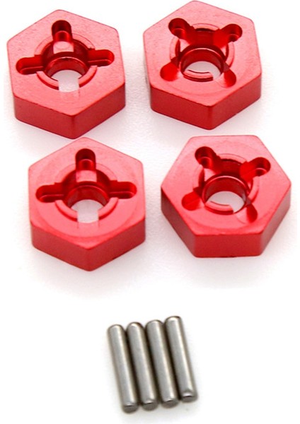 Wltoys 104001 Için Metal 12MM Birleştirici Tekerlek Hub Hex Adaptörü 1/10 Rc Araba Yükseltme Parçaları Aksesuarları, Kırmızı (Yurt Dışından)