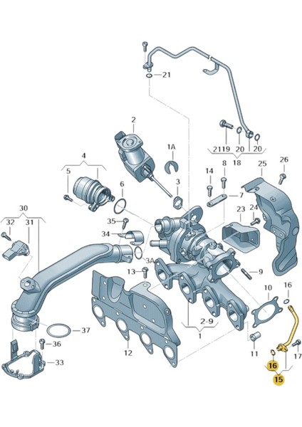 Skoda Rapid 2013-2020 1.2tsi Cbz Turbo Yağ Dönüş Borusu 03F145735E