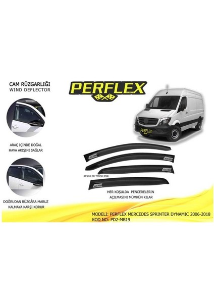 PERFLEX CAM RÜZGARLIĞI MUGEN VW CRAFTER-MERCEDES SPRINTER 2006-2018 (2 AD)
