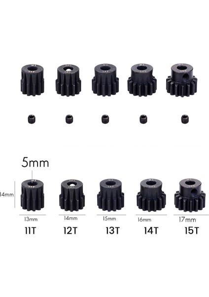 M1 5mm 11T Siyah Çelik Metal Pinyon Motor Dişlisi Için 1/10 Rc Model Araba Moto (Yurt Dışından) modelleri