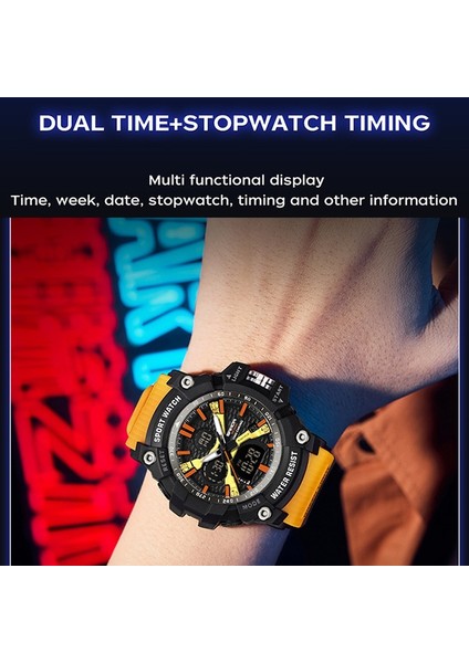 Erkekler Ectronic Watch Açık Hava Spor Saati Turuncu Turuncu (Yurt Dışından)