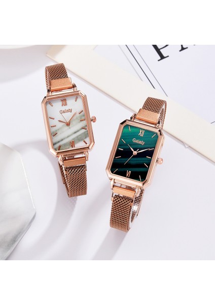 Mıknatıs Tokalı Kare Saat Rose Gold Yeşil Kadran Rose Gold Yeşil Kadran (Yurt Dışından) fırsatları