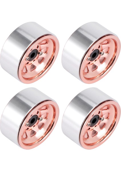 Çelik 1.0 Beadlock Jant Tekerlek Hub 1/24 Rc Paletli Araba Eksenel SCX24 Sürgü C10 Jeep Gladyatör Bronco, Bakır (Yurt Dışından)