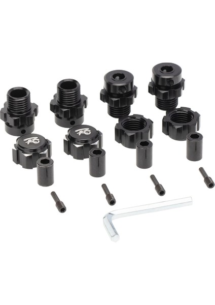 4 Adet 17MM Altıgen Somun Adaptörü Kamalı Tekerlek Hub Uzatma Birleştirici 1/10 Traxxas E-Revo Zırvesı Rc Araba Parçaları, Siyah (Yurt Dışından)