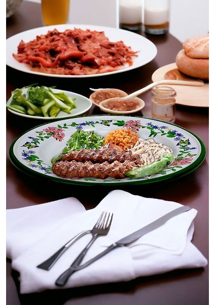 30 No 30 cm Emaye Yemek Tabağı Tabak Servis Yemek Kamp Piknik, Çeyiz, Hediye