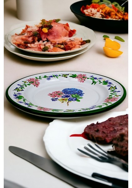 30 No 30 cm Emaye Yemek Tabağı Tabak Servis Yemek Kamp Piknik, Çeyiz, Hediye