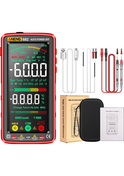 Aneng 682 Şarj Edilebilir Yanmaz Va Ekranlı Dijital Multimetre El Fenerli (Yurt Dışından)