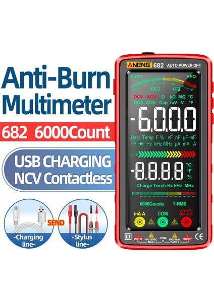 Aneng 682 Şarj Edilebilir Yanmaz Va Ekranlı Dijital Multimetre El Fenerli (Yurt Dışından) fiyatları