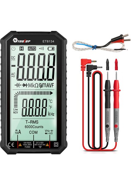 ET8134 Multimetre 4,7 Inç Hd LCD Taşınabilir Çok Fonksiyonlu Arka Aydınlatmalı (Yurt Dışından)