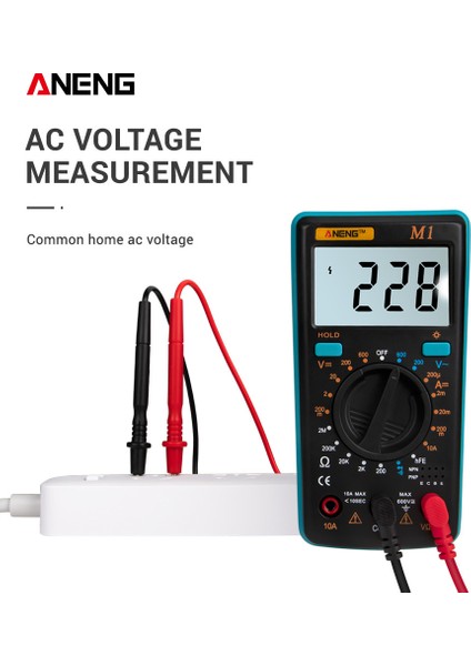 Aneng M1 Dijital Multimetre LCD Aydınlatmalı Yüksek Hasiyetli Aşırı Yük Korumalı (Yurt Dışından)