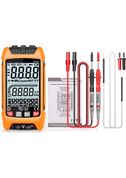 Dijital Multimetre Gerçek Rms 9999 Sayım LCD Aydınlatmalı El Tipi (Yurt Dışından)