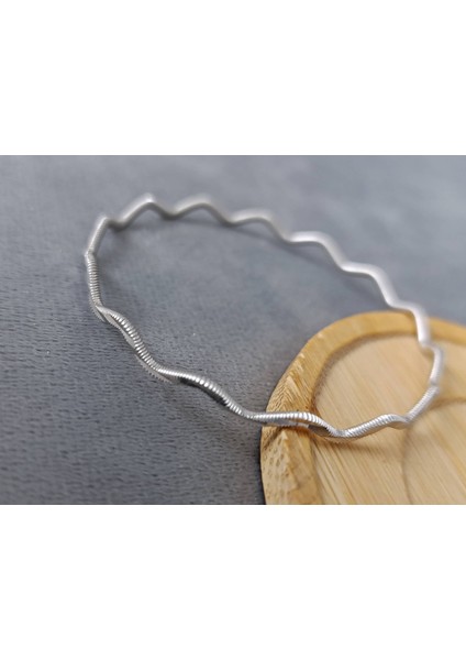 Lilahgümüştr Gümüş Ajda Burgulu Bilezik