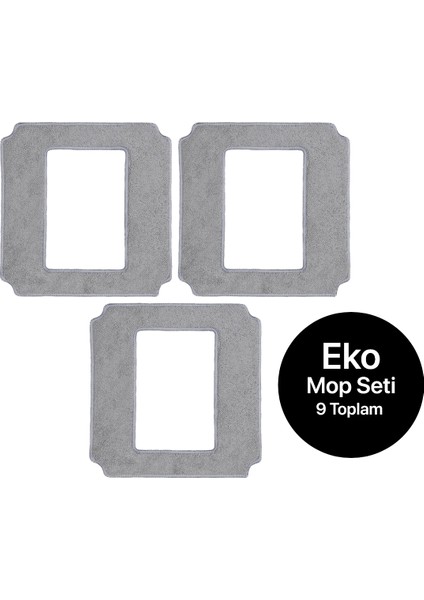 Elo Cam Temizleme Robotu Yedek Mop 9'lu Ekonomik Set 9 Adet (X8681 İle Uyumludur)