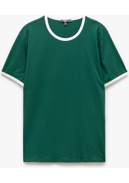Bisiklet Yaka Kısa Kollu Pamuklu Biyeli Slim Fit Tişört