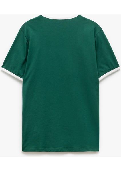 Bisiklet Yaka Kısa Kollu Pamuklu Biyeli Slim Fit Tişört