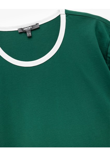 Bisiklet Yaka Kısa Kollu Pamuklu Biyeli Slim Fit Tişört