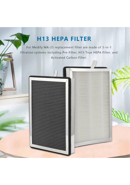 Mediify Ma-25 Hava Temizleme Cihazı Için Hepa Filtrenin Değiştirilmesi 2'li Paket 3'ü 1 Arada Filtrasyon Gerçek Hepa H13 Filtre Ön Filtresi (Yurt Dışından) fiyatları