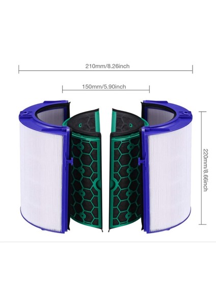 Dyson HP04 TP04 DP04 Hava Temizleme Cihazı Için Yedek Filtre Mühürlü Saf Soğuk Filtre Hepa Filtre Aktif Karbon Filtre (Yurt Dışından)