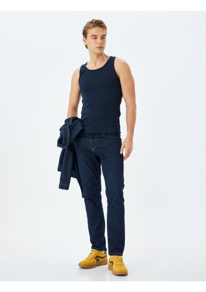 Bisiklet Yaka Slim Fit Kolsuz Basic Atlet