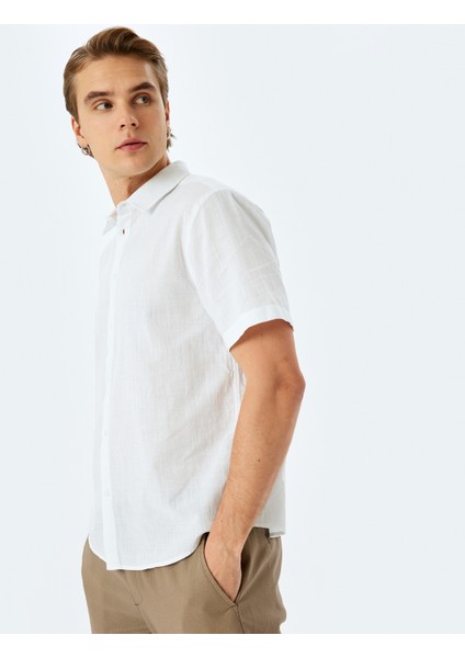 Kısa Kollu Pamuklu Regular Fit Klasik Gömlek