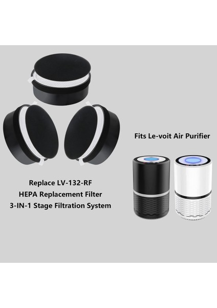Levoit Hava Temizleyici, LV-H132, LV-H132-RF Aktif Karbon Filtre Kiti Için 4 Adet Hepa Filtre Yedek Aksesuarları (Yurt Dışından)