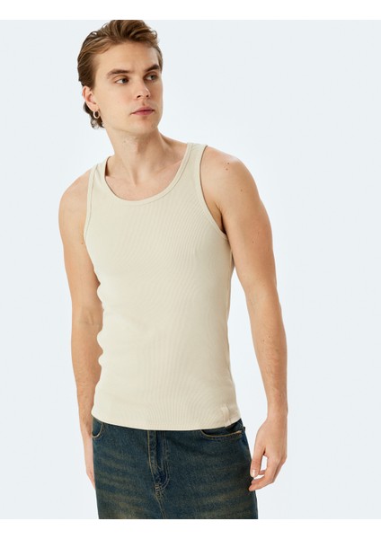 Bisiklet Yaka Slim Fit Kolsuz Basic Atlet