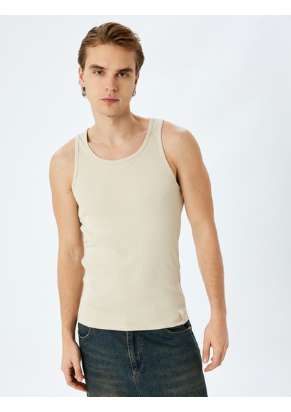 Bisiklet Yaka Slim Fit Kolsuz Basic Atlet