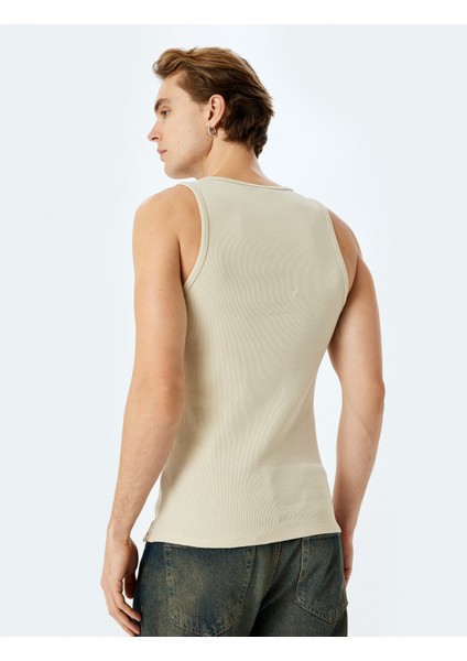 Bisiklet Yaka Slim Fit Kolsuz Basic Atlet