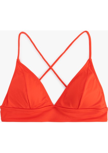 Bağlama Detaylı Arkası Çapraz Askılı Bralet Bikini Üstü