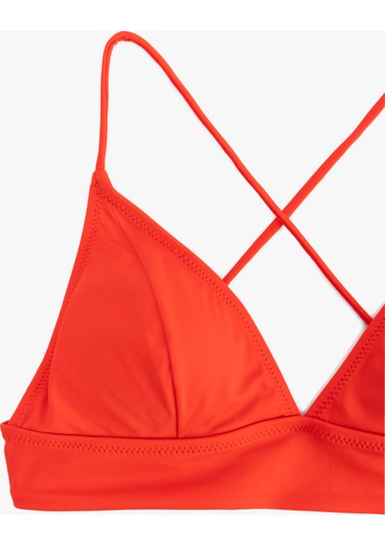 Bağlama Detaylı Arkası Çapraz Askılı Bralet Bikini Üstü