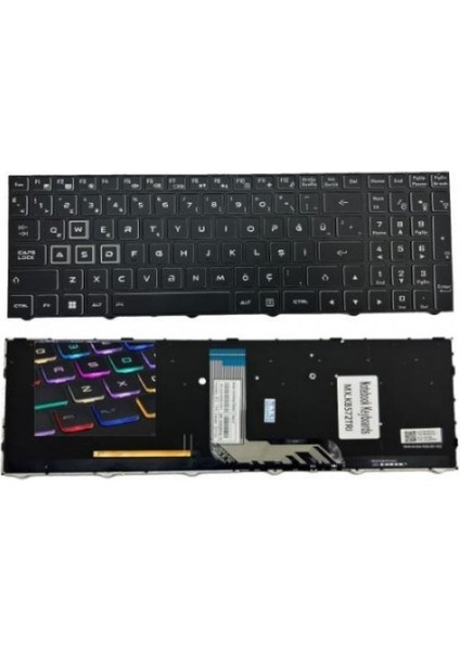 Monster V13.2 V13.3 A5 V16.1 A5 V16.2 A5 V16.3 Notebook Klavye (Siyah Klavye RGB Aydınlatmalı Tr)