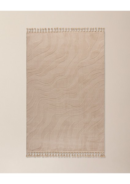 Pluie Rölyef Halı - Bej - 150x230 cm