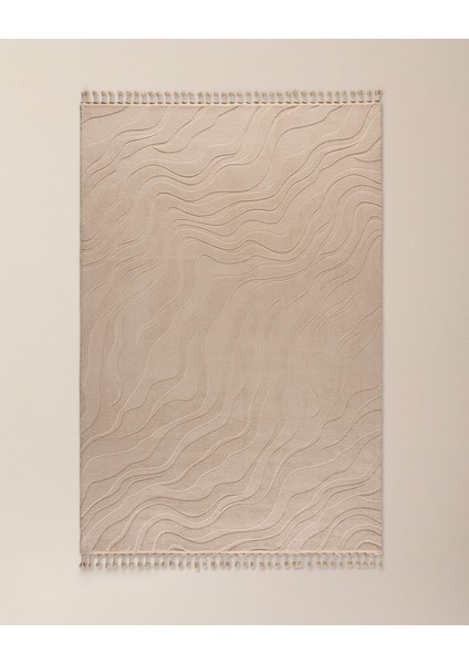Pluie Rölyef Halı - Bej - 190X290 cm