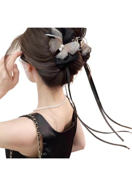 Kumaş Çiçek Köpekbalığı Klipsi Saç Tokası (Yurt Dışından)