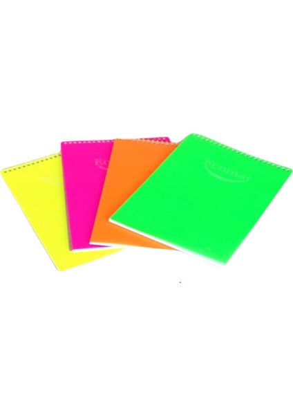 A5 80 Yaprak Plastik Kapak Üstten Spiralli Bloknot Kareli (P-511K)