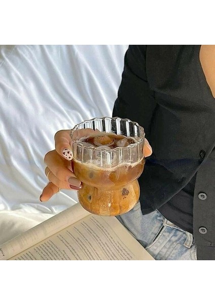 - 5 Adet Isıya Dayanıklı Borosilikat Çizgili Katlı Burgu Bardak , Kahve ve Sunum Bardağı fiyatları