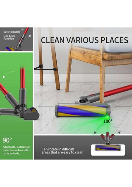 Dyson V7 V8 V10 V11 V15 Kablosuz Elektrikli Süpürge Aparatı Temizleme Başlığı Yumuşak Silindir Fırçası Sert Zeminler Için Anahtar Düğmesi ile (Yurt Dışından) fiyatları