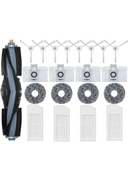 Ecovacs Debot X1 Omnı, T10 Omnı, X1 Turbo, T10 Turbo, DBX53 Yedek Parçaları Toz Torbası Filtresi Ana Yan Fırça Paspas (Yurt Dışından)