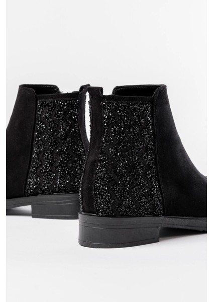 Siyah Süet Taş Aksesuarlı Fermuarlı Günlük Kadın Bot fırsatları