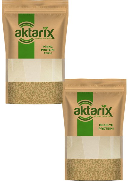 %86 Yüksek Btikisel Proteinli Set 250 gr Pirinç Proteini + 250 gr Bezelye Proteini
