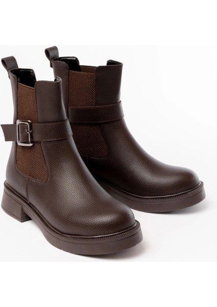 Kahverengi Toka Aksesuarlı Lastikli Günlük Kadın Bot fırsatları