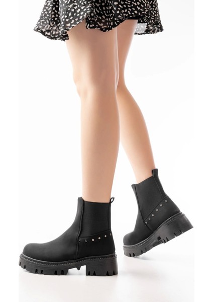 Siyah Zümrüt Lastikli Günlük Kadın Bot modelleri